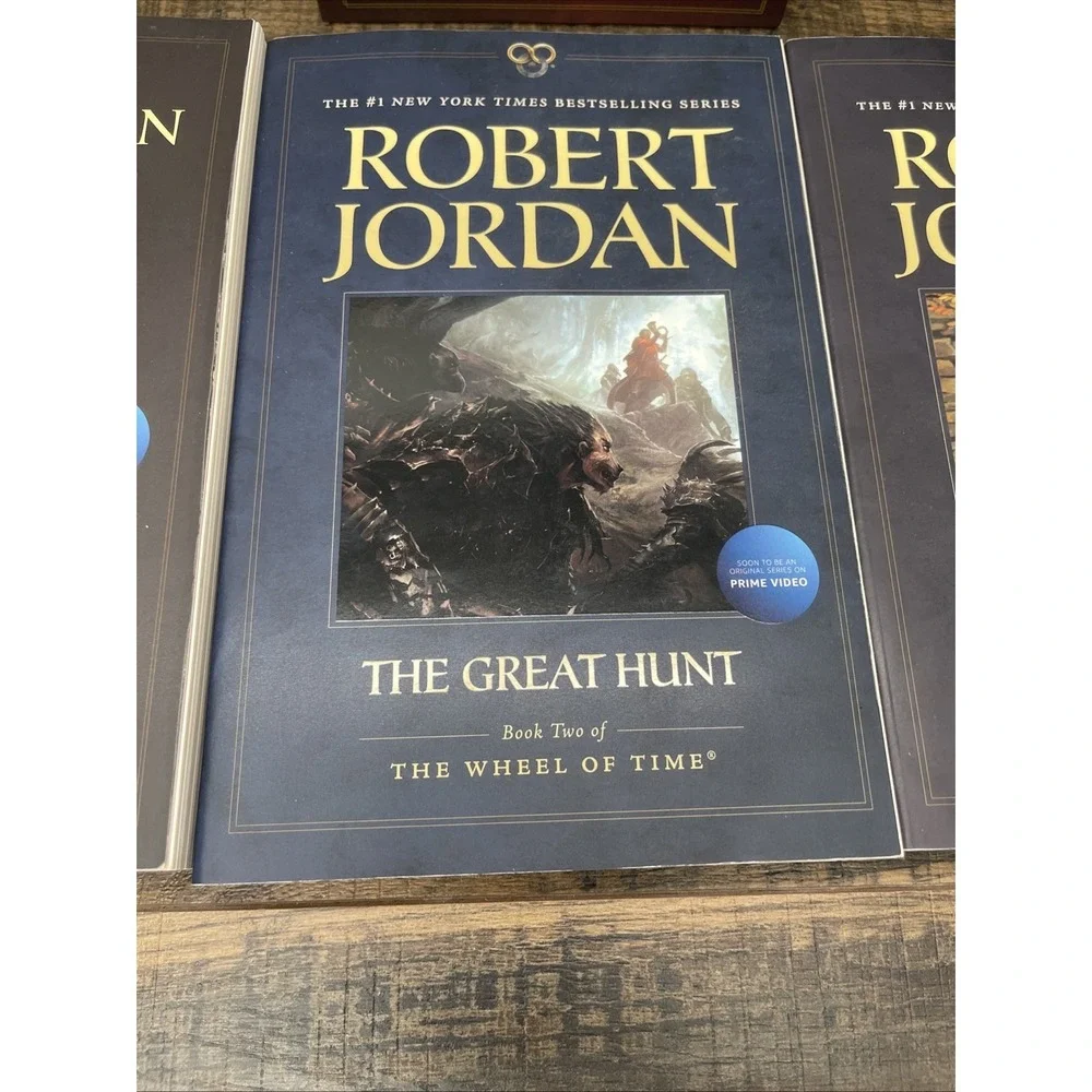 Wheel of Time 3 Paperback Box Set Eye of the World Great Hunt Dragon Reborn Slip